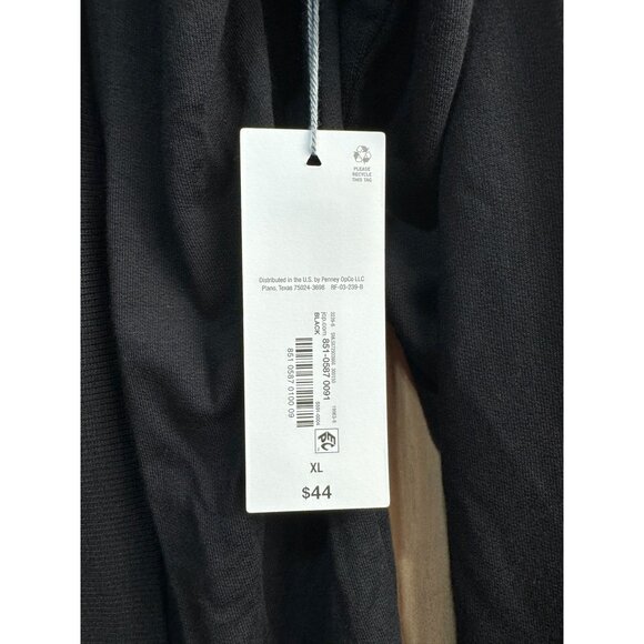 Liz Claiborne Black Open Front Cardigan XL Lightweight Rayon Blend - Picture 3 of 10